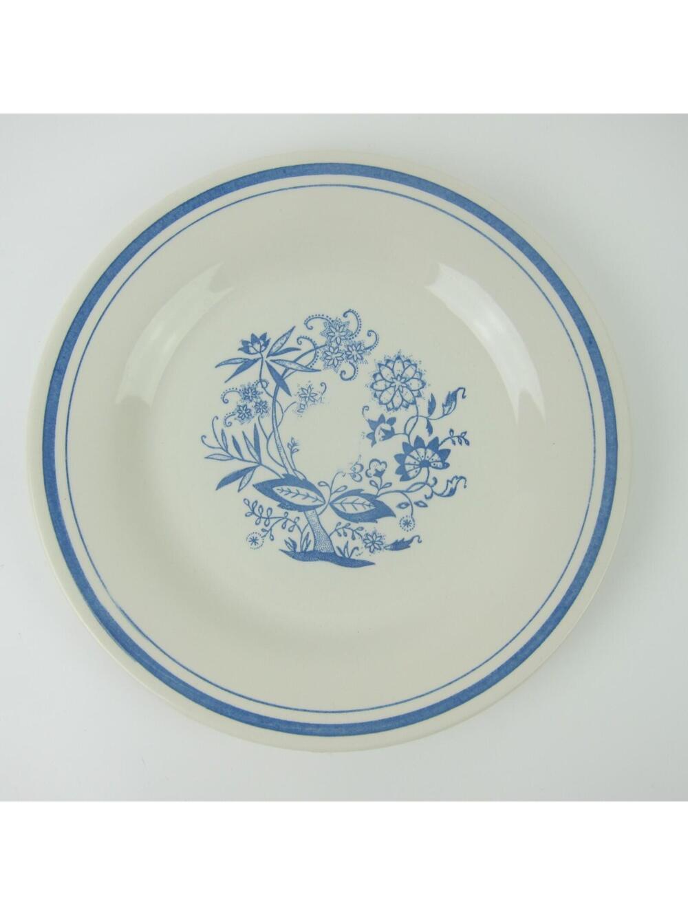 Vintage Oxford Blue Onion Dinner Plate 9" Stoneware Made in Brazil